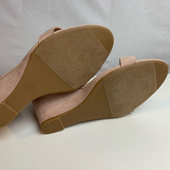Never used. Suede pink wedges. Size 9. - Picture 5 of 5